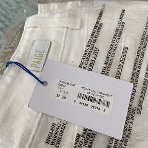NWT Paige Hidden Hill Optic White Jeans  Size 26